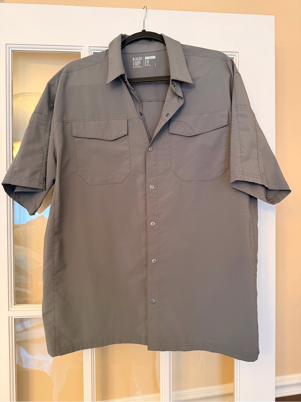 5.11 Tactical Short Sleeve Button-Down Shirt in Gray